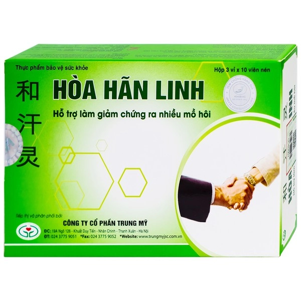 Viên uống giảm chứng tiết mồ hôi nhiều Hòa Hãn Linh hộp 30 viên