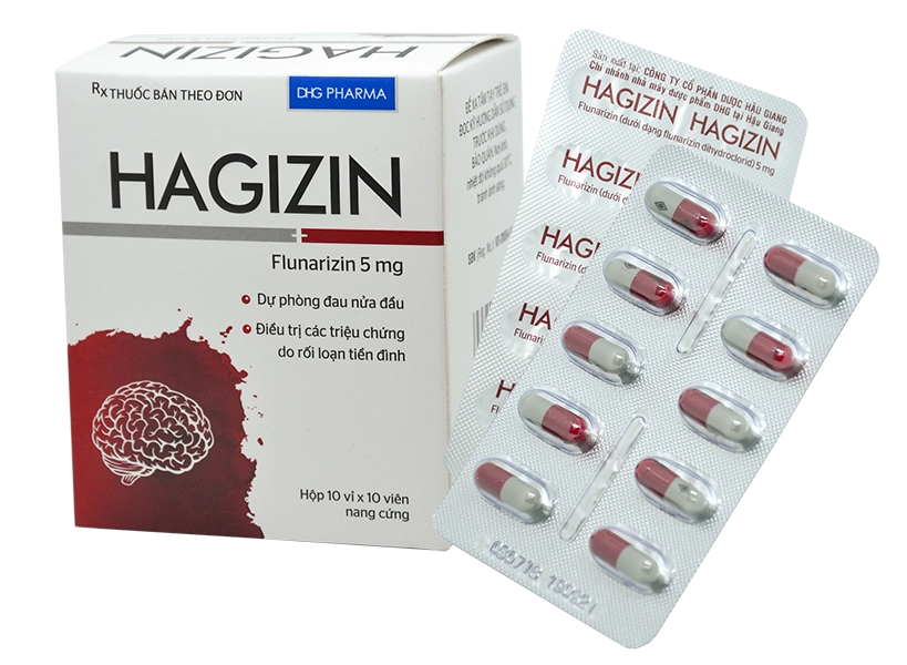 Thuốc đau nửa đầu Hagizin DHG hộp 10 vỉ x 10 viên