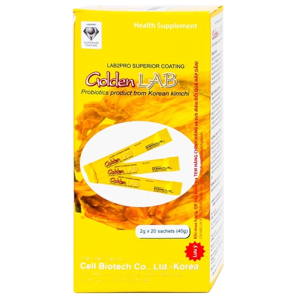 Lợi khuẩn hỗ trợ tiêu hóa Golden LAB hộp 20 gói x 2g