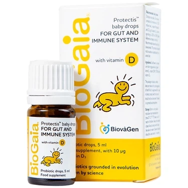Bổ sung lợi khuẩn cho đường tiêu hóa và vitamin D men vi sinh BioGaia Protectis Baby Drops Vitamin D3 hộp 1 lọ x 15ml