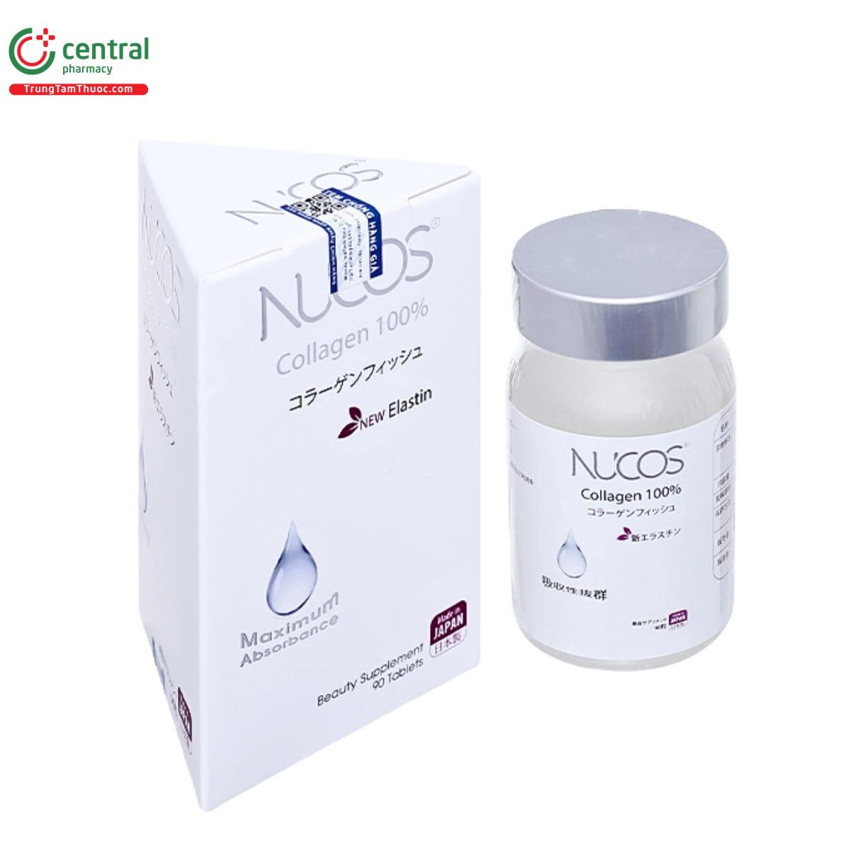 Chậm quá trình lão hóa da và cải thiện độ đàn hồi, Nucos Collagen hộp 90 viên
