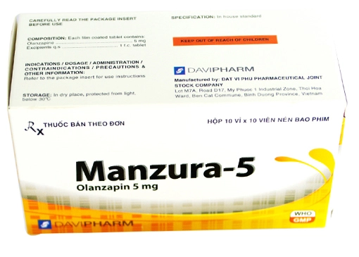 Thuốc hướng tâm thần Manzura-5 hộp 100 viên