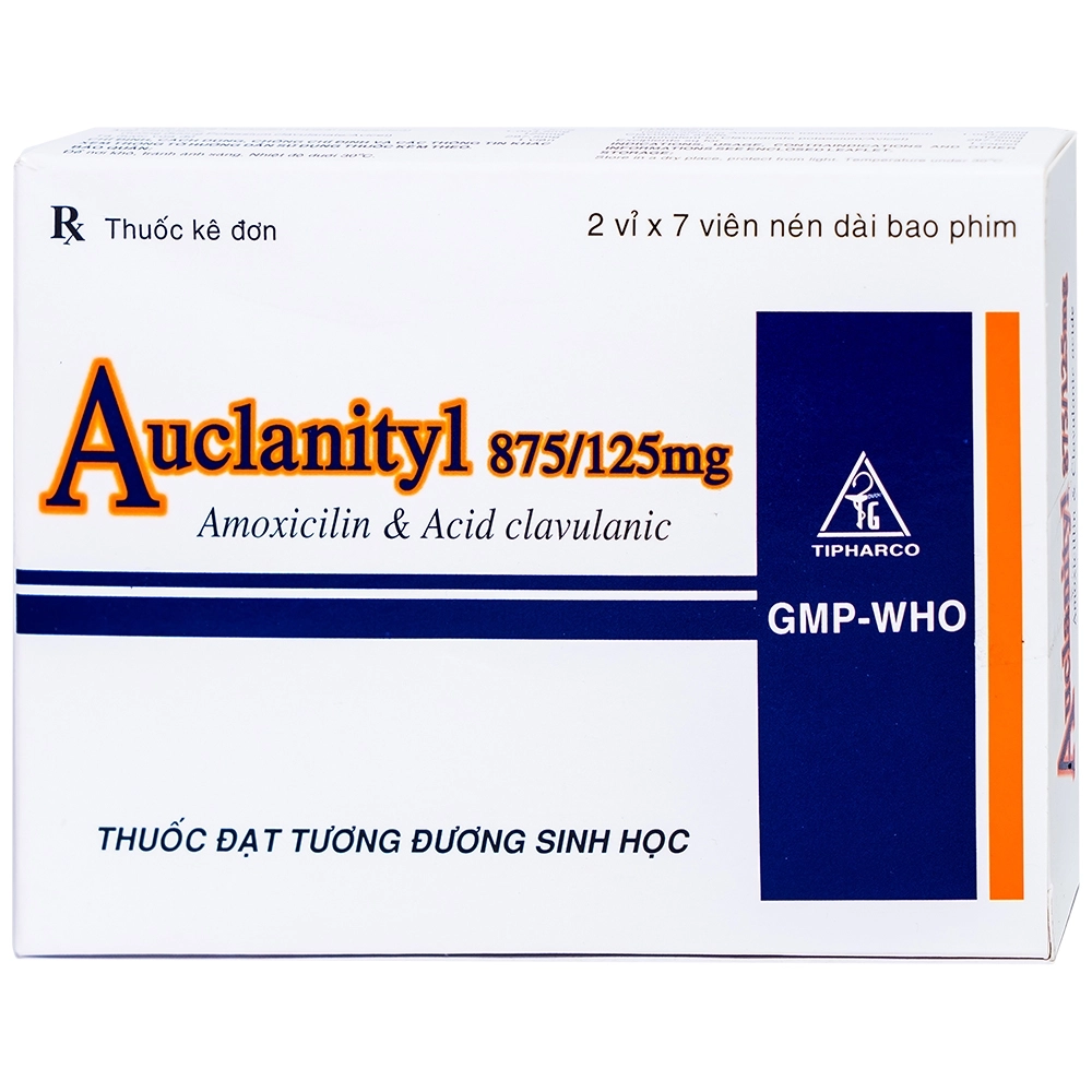 Thuốc kháng sinh Auclanityl 875/125mg hộp 14 viên