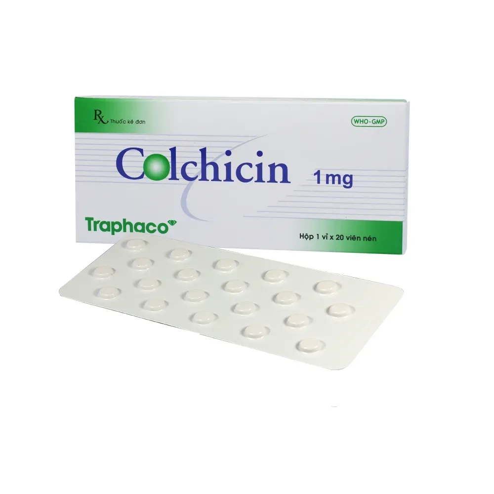 Thuốc trị gout Colchicin Traphaco 1mg hộp 20 viên
