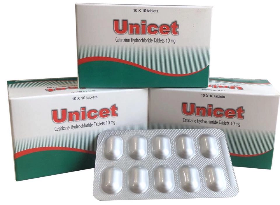 Thuốc chống dị ứng Unicet hộp 10 vỉ x 10 viên