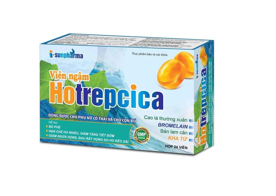 Viên ngậm hỗ trợ giảm ho Hotrepcica hộp 24 viên