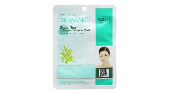 Mặt nạ Dermal Green Tea Collagen Essence Mask gói 1 cái 23g