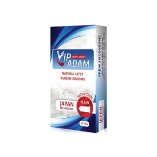 Bao cao su Vip Adam Plain (siêu mỏng, xanh) hộp 10 cái