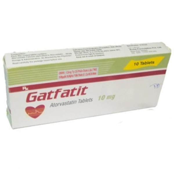 Thuốc giảm cholesterol toàn phần Gatfatit hộp 1 vỉ x 10 viên
