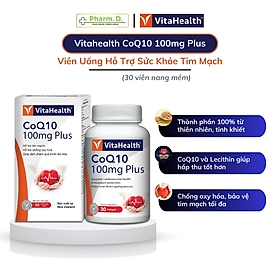 Hỗ Trợ Sức Khỏe Tim Mạch Hỗ Trợ Huyết Áp CoQ10 100mg Plus hộp 30 Viên