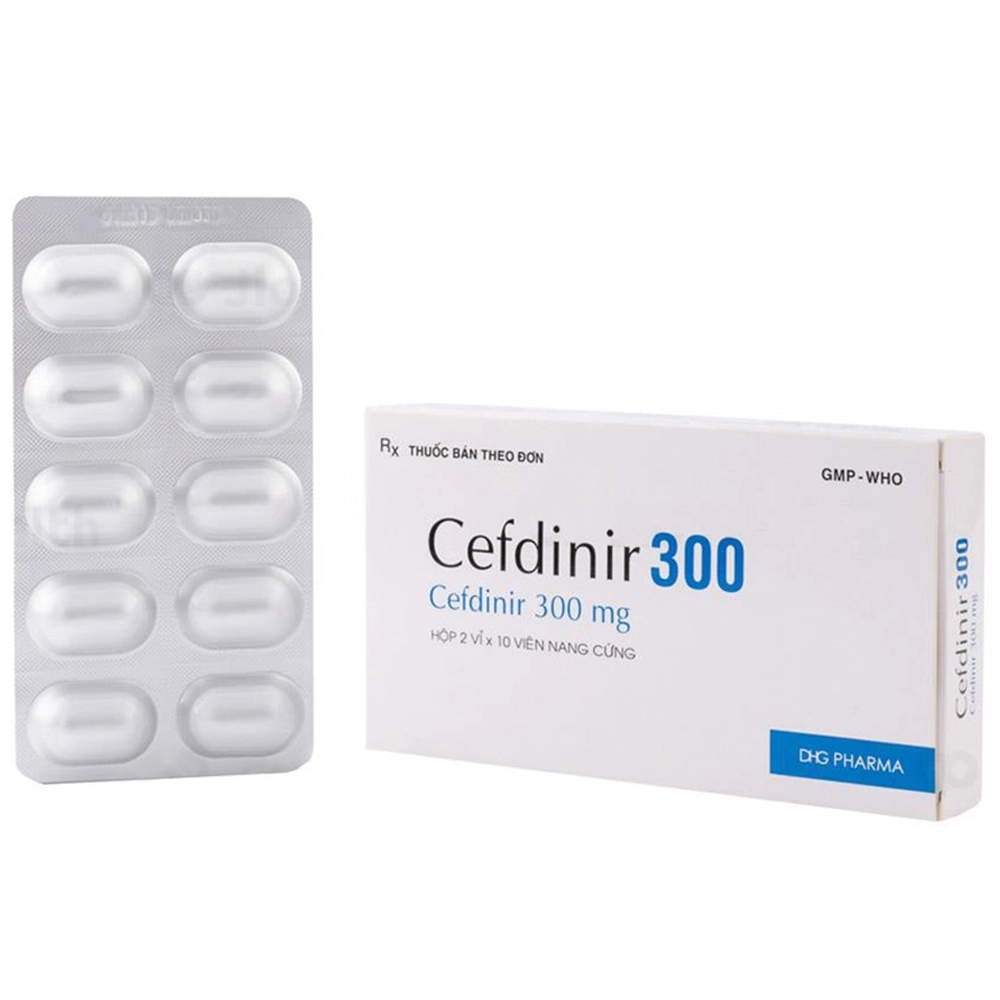 Thuốc kháng sinh Cefdinir 300mg DHG hộp 2 vỉ x 10 viên