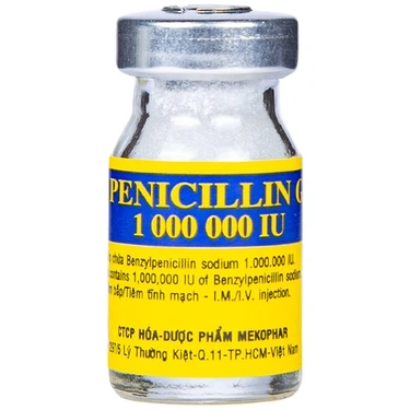 Bột pha tiêm điều trị các chứng nhiễm khuẩn Penicillin G 1 000 000 IU Mekophar hộp 50 chai