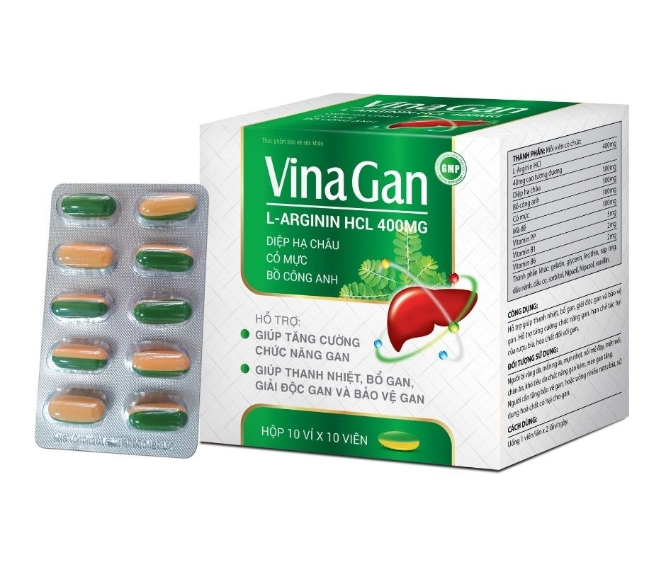 Hỗ trợ thanh nhiệt, bổ gan VinaGan hộp 12 vỉ x 5 viên