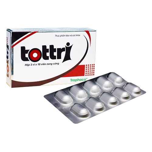Thuốc trị trĩ Tottri Traphaco hộp 3 vỉ x 10 viên nang cứng