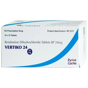 Điều trị chóng mặt, suy giảm thính giác Vertiko 24 Cadila hộp 10 vỉ x 10 viên