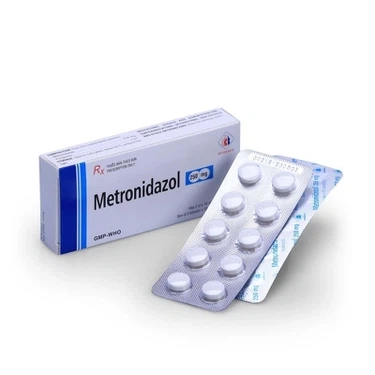 Thuốc điều trị nhiễm kí sinh trùng, nhiễm khuẩn Metronidazol 250mg (Domesco) hộp 2 vỉ x 10 viên