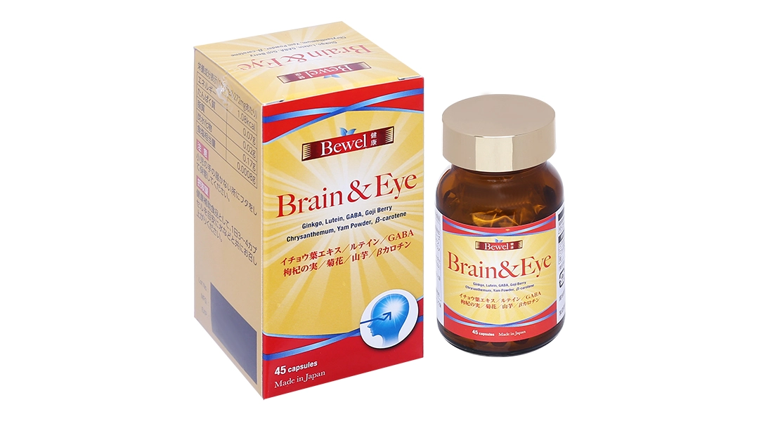 Viên uống hỗ trợ cải thiện tuần hoàn máu não, bổ mắt Bewel Brain & Eye hộp 1 lọ 45 viên