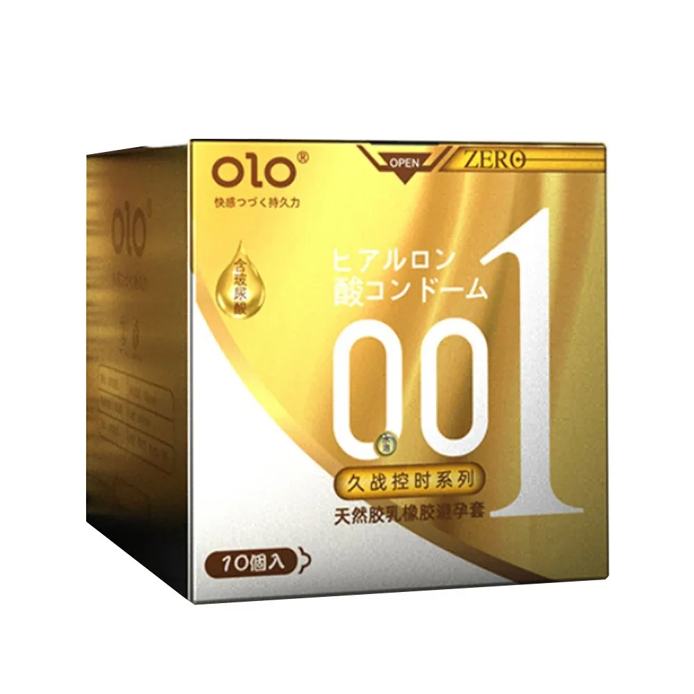 Bao cao su OLO 0.01 Zero Vàng - Siêu mỏng, gân và hạt hộp 10 cái