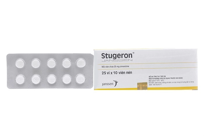 Thuốc trị chóng mặt Stugeron Jansen hộp 250 viên