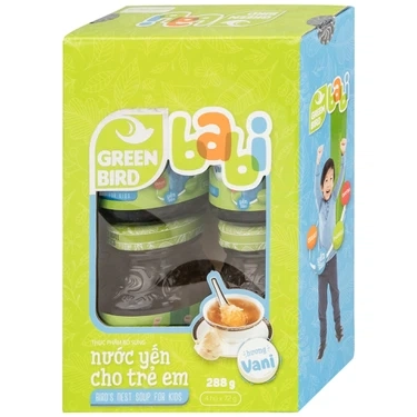 Giúp tăng cường đề kháng và hệ miễn dịch nước Yến Sào Green Bird Babi hương vani hộp 4 lọ