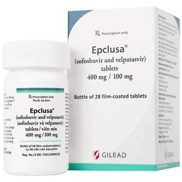 Điều trị viêm gan C mãn tính Epclusa 400mg/100mg Gilead hộp 28 viên