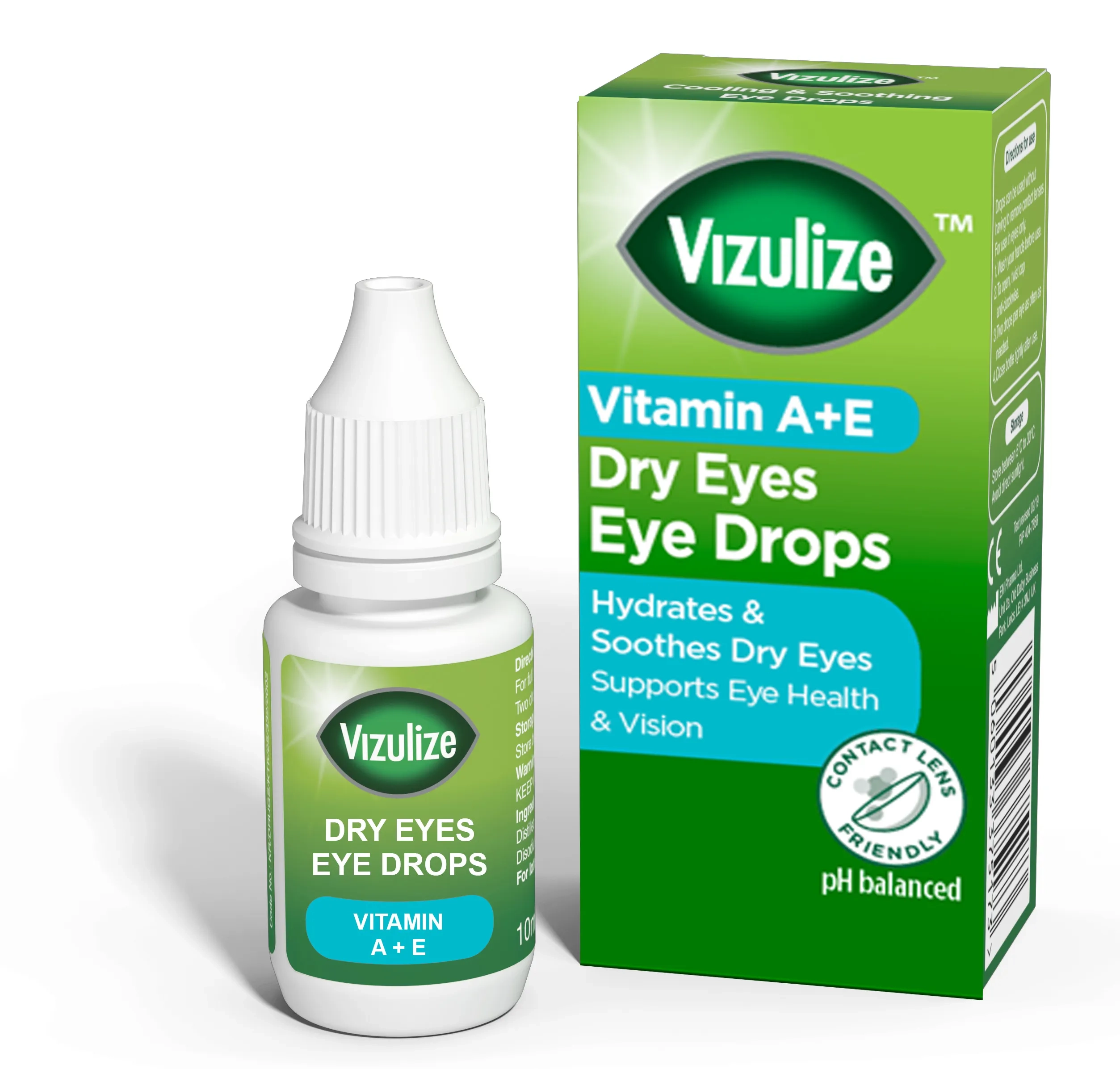 Dung dịch nhỏ mắt làm giảm khô mắt và mỏi mắt Viziline Vitamin A+E Dry Eyes Eye Drops hộp 1 lọ 10ml