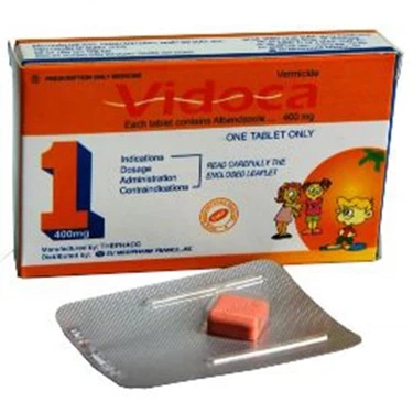 Thuốc Vidoca điều trị giun sán Vidoca hộp 1 vỉ x1 viên