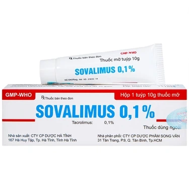 Thuốc mỡ điều trị chàm cơ địa Sovalimus 0.1% Hadiphar tuýp x 10g
