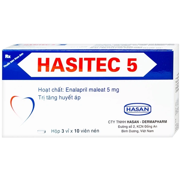 Thuốc điều trị tăng huyết áp Hasitec 5 hộp 3 Vỉ x 10 viên nén