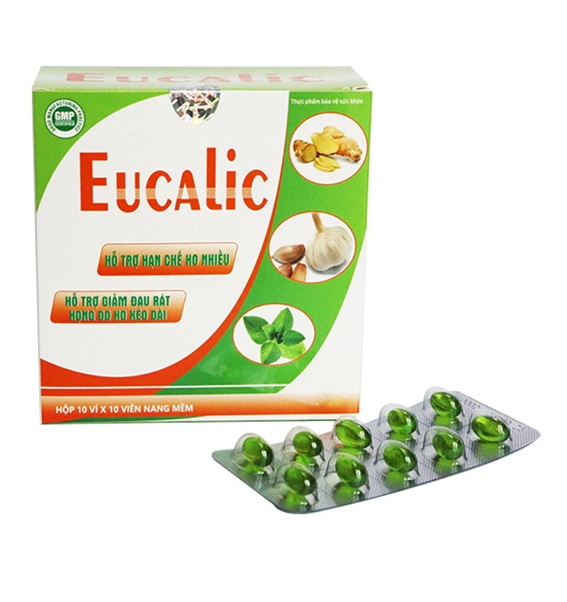 Hỗ trợ giảm ho, long đờm EUCALIC hộp 10 vỉ x 10 viên nang mềm