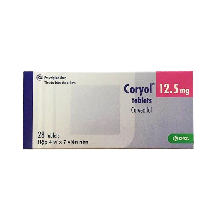 Thuốc điều trị cao huyết áp Coryol 12.5mg hộp 28 viên