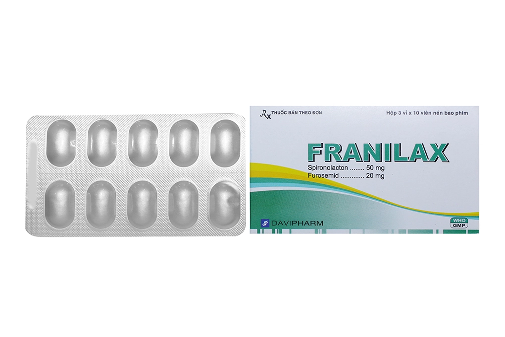 Thuốc tim mạch Franilax hộp 3 vỉ x 10 viên