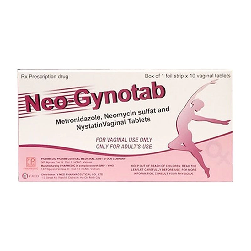 Thuốc điều trị viêm nhiễm phụ khoa Neo-Gynotab hộp 1 vỉ x 10 viên nén
