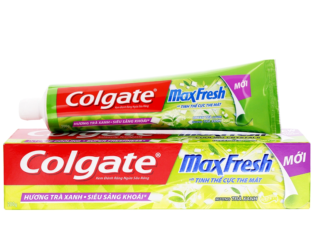 Kem đánh răng Colgate MaxFresh hương trà xanh hộp 1 tuýp 180g