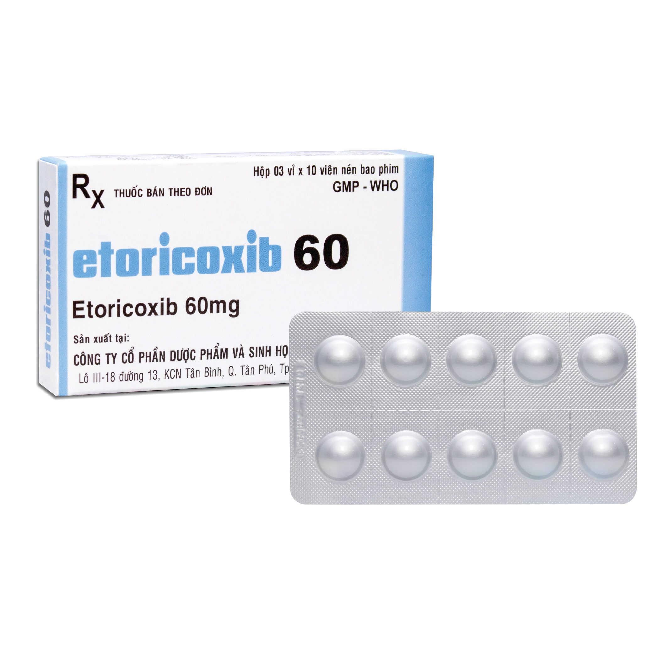 Thuốc giảm đau kháng viêm xương khớp etoricoxib 60 hộp 10 vỉ x 10 viên nang