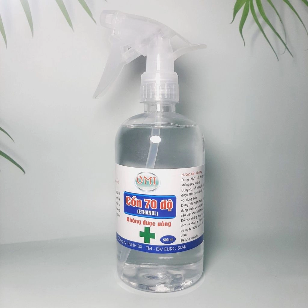 Dung dịch sát khuẩn Cồn 70 độ OMI (có vòi xịt) chai 500ml