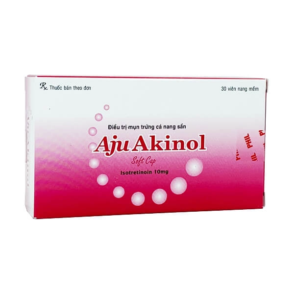 Thuốc trị mụn trứng cá nang sần Aju Akinol hộp 3 vỉ x 10 viên