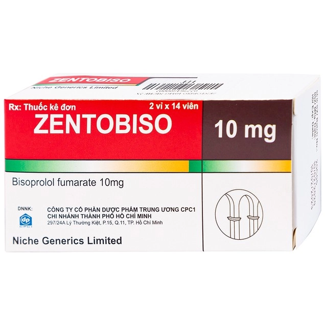 Điều trị suy tim mãn tính ổn định Zentobiso 10mg Niche Generics hộp 2 vỉ x 14 viên