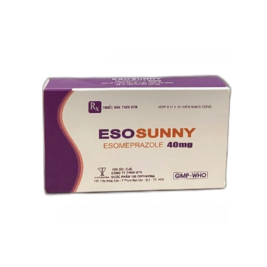 Điều trị trào ngược dạ dày thực quản hiệu quả Esosunny 40mg hộp 3 vỉ x 10 viên