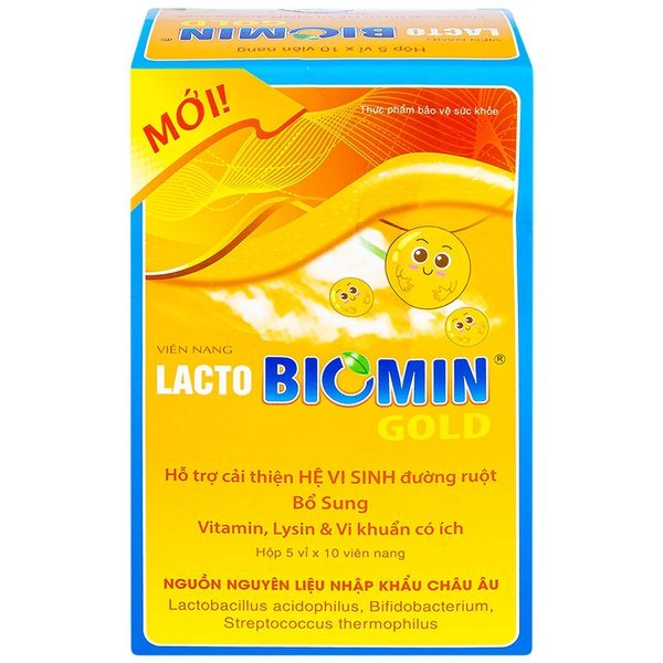 Viên uống bổ sung lợi khuẩn Lacto Biomin Gold HDPharma hộp 5 vỉ x 10 viên nang