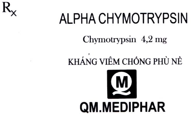 Thuốc kháng viêm dạng men ALPHA CHYMOTRYPSIN QM.MEDIPHAR hộp 50 vỉ x 10 viên