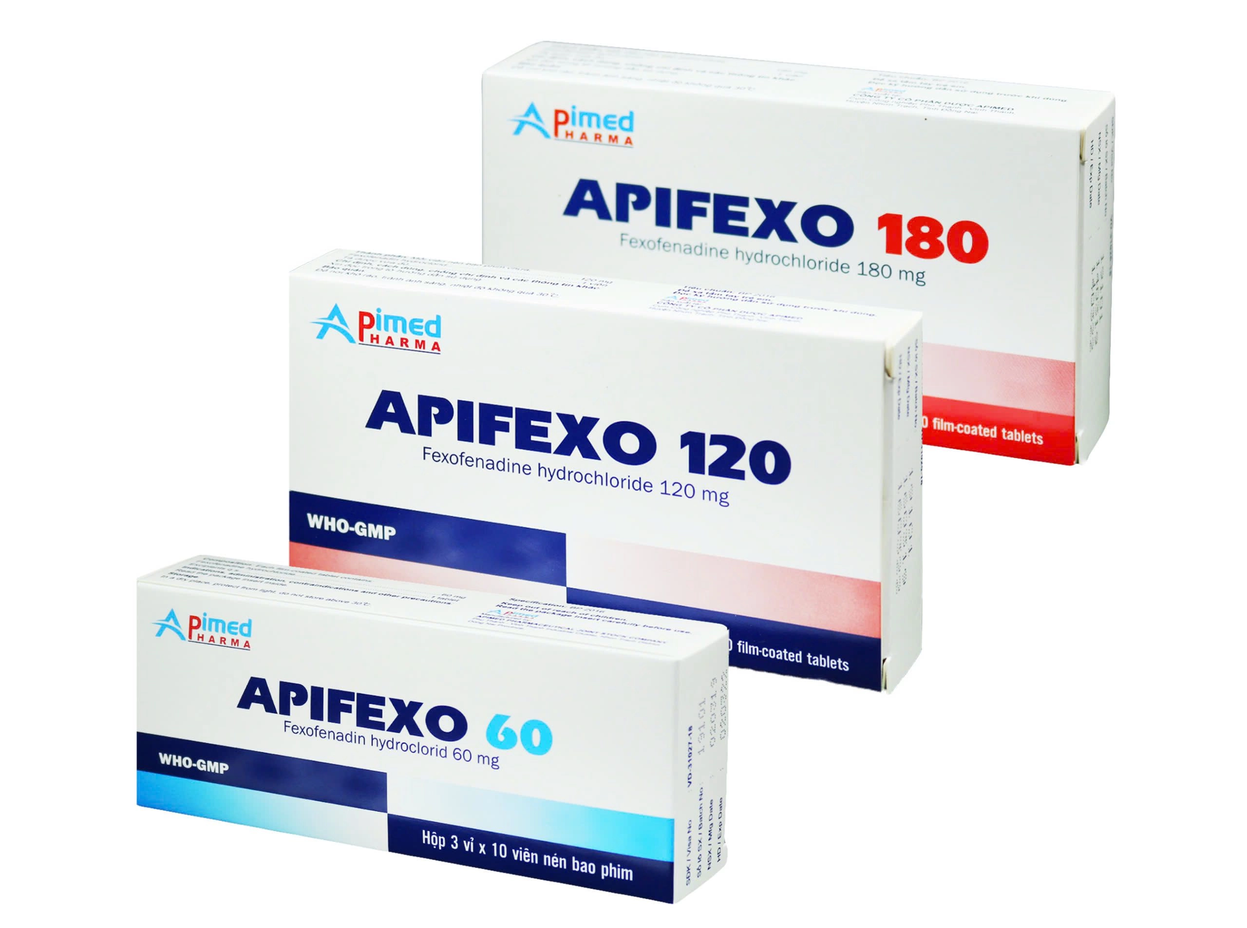 Giảm các triệu chứng viêm mũi dị ứng APIFEXO 120 hộp 3 vỉ x 10 viên