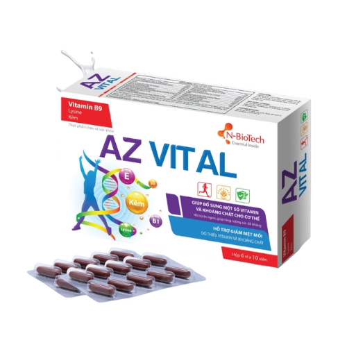 Bổ sung vitamin và khoáng chất AZ VITAL N-BioTech hộp 6 vỉ x 10 viên
