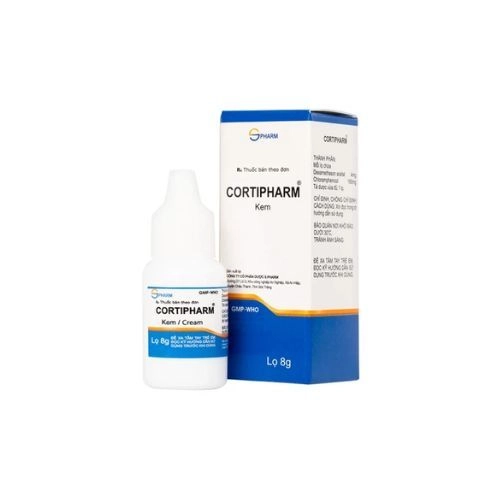 Kem bôi da điều trị viêm da tiếp xúc, chốc lỡ, viêm nang lông Cortipharm Spharm hộp 1 lọ 8g
