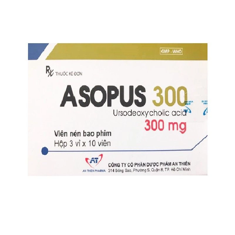 Thuốc trị bệnh gan mật ASOPUS 300 hộp 3 vỉ x 10 viên nén bao phim