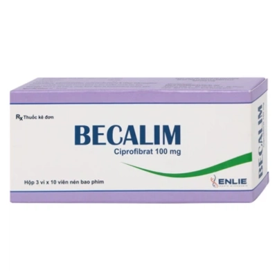 Thuốc hạ mỡ máu BECALIM 100mg hộp 3 vỉ x 10 viên