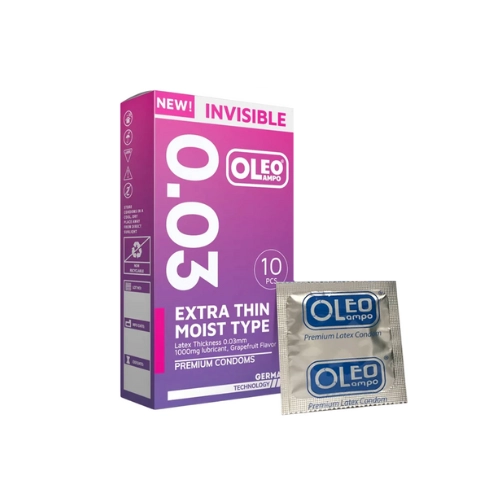 Bao cao su  siêu mỏng Oleo Invisible Extra Thin 003 hộp 10 cái
