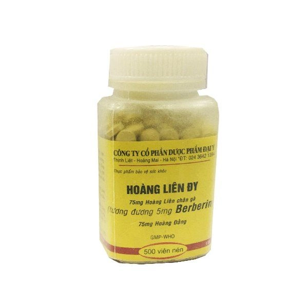 Thực phẩm bảo vệ sức khỏe HOÀNG LIÊN ĐY (Berberin) lọ 500 viên nén