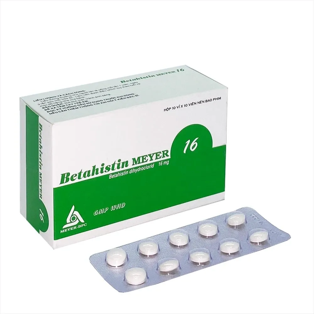 Thuốc trị chóng mặt, rối loạn tiền đình  Betahistin Meyer 16mg hộp 100 viên