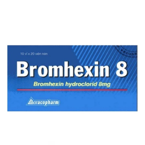 Thuốc ho long đờm Bromhexin 8 Vacopharm hộp 10 vỉ x 20 viên